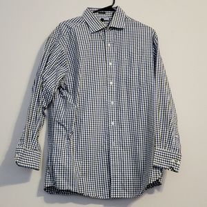 Tommy Hilfiger 16.5 32/33 Button down dress shirt green and blue checker